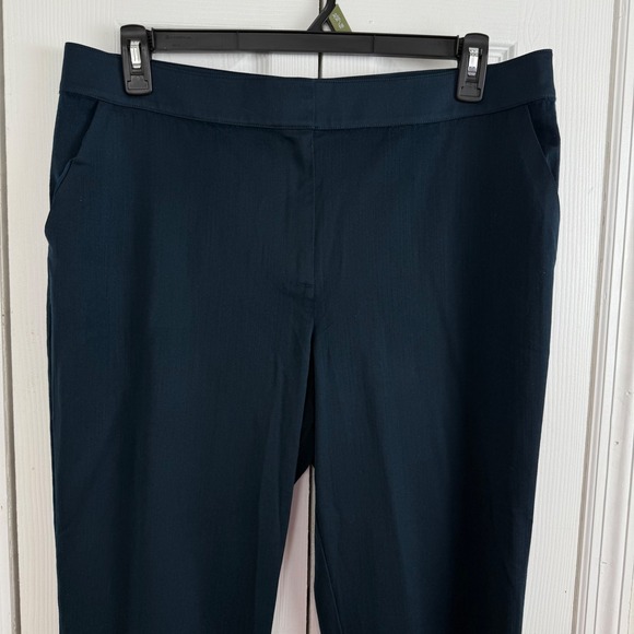 ST. JOHN Women's Size‎ 14 Navy Blue Wool Blend Straight Leg Dress Pants Career - Picture 4 of 12